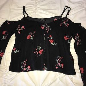 Pacsun - Kendall & Kylie Black And Red Floral Top